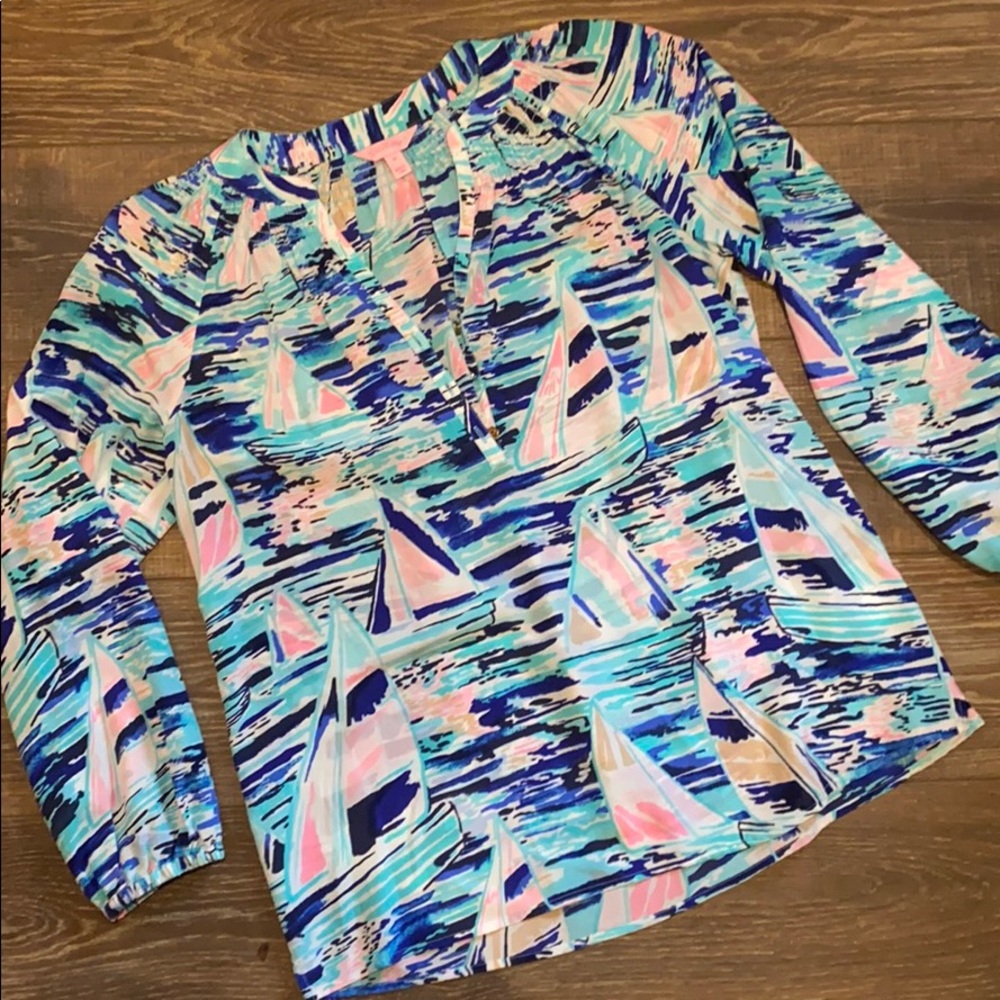 Lilly Pulitzer Elsa Silk top size M